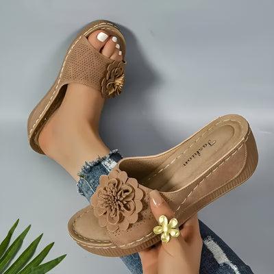 Ulrika™ | Bekväma ortopediska sandaler med öppen tå och stabil kilklack